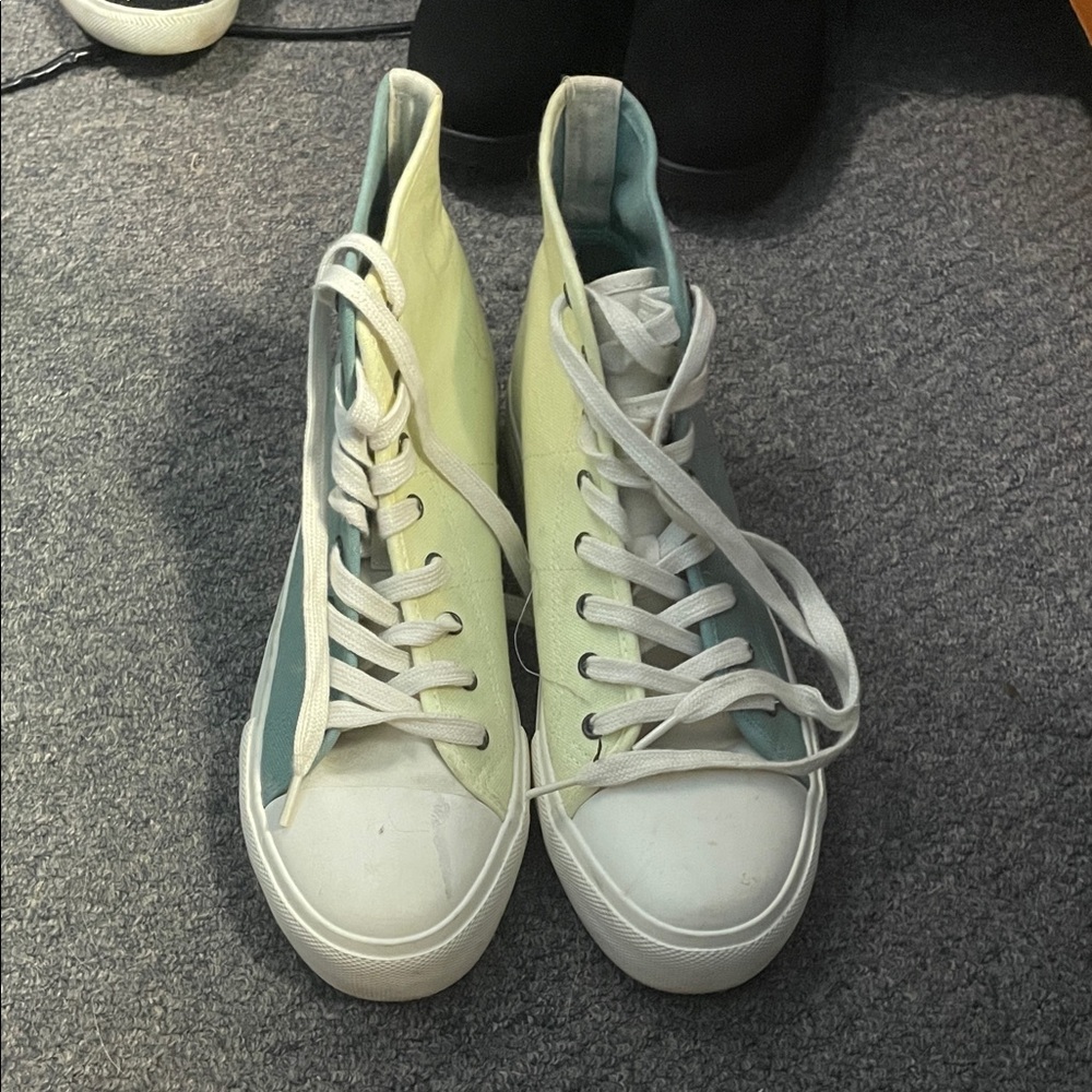 Stylish Two-Tone High-Top Sneakers